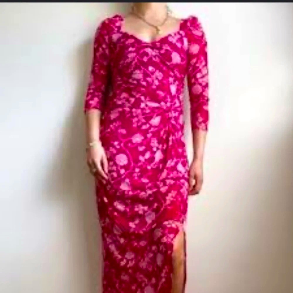 Mesh pink house of Harlow rose floral formal ruched dress spring boho revolve